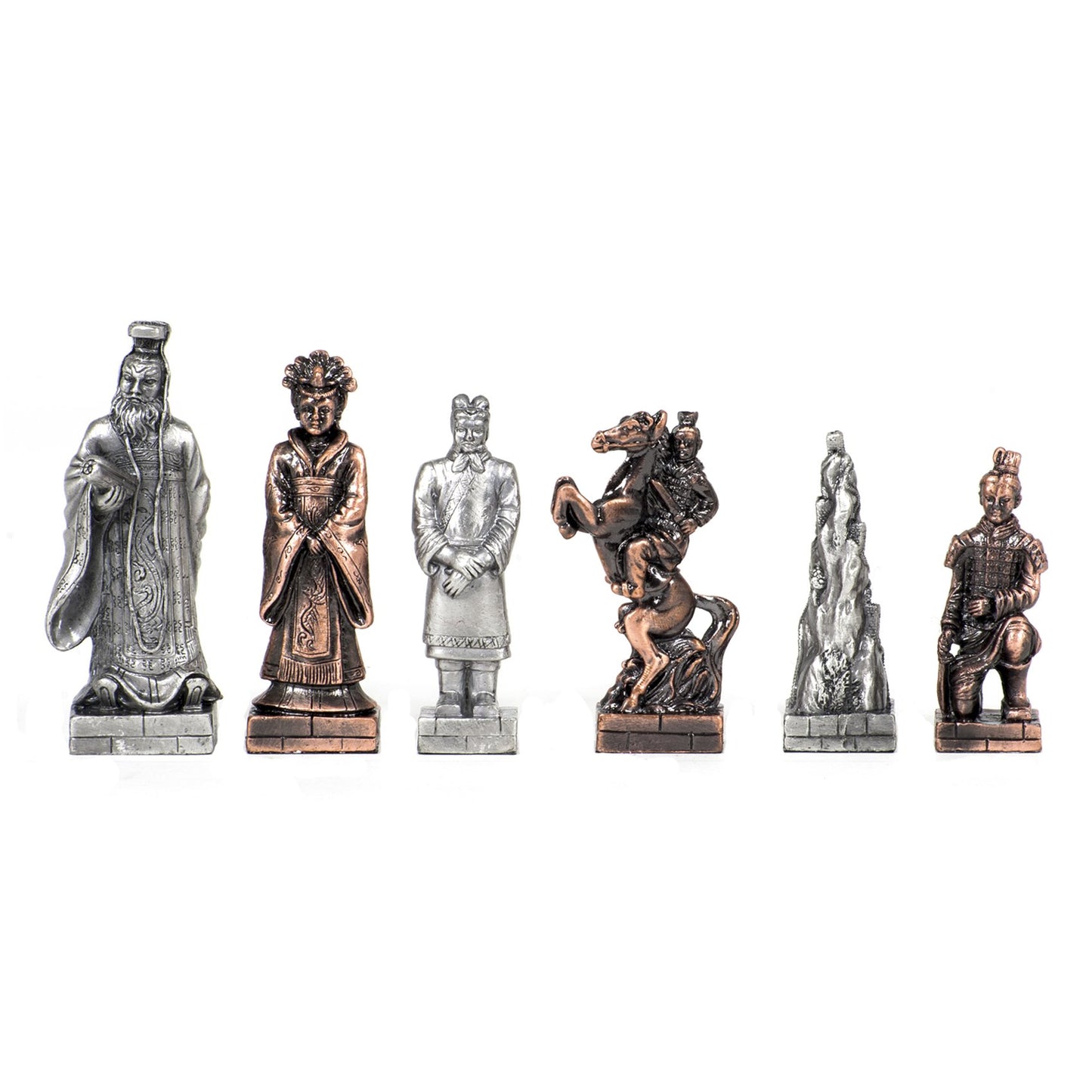 WE Games Chinese Qin Themed Chess Pieces - Pewter