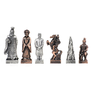 WE Games Chinese Qin Themed Chess Pieces - Pewter