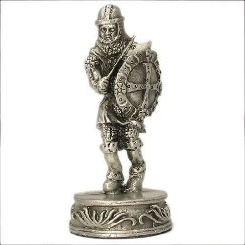 Medieval Pewter Chess Pieces, 3.5 in. King