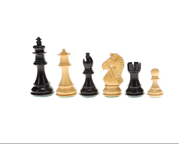 Staunton Bridle Knight Chess Pieces, 4 inch king