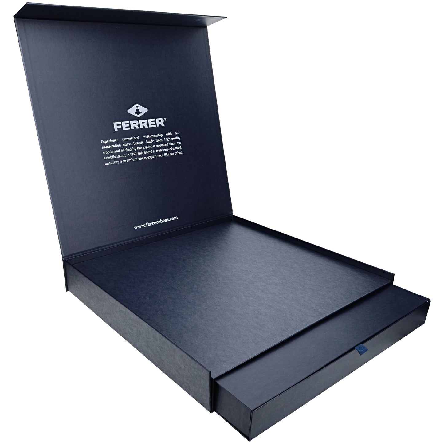 WE Games Deluxe Wenge Wood Chessboard with Storage Box - Handmade in Spain, 20 in.