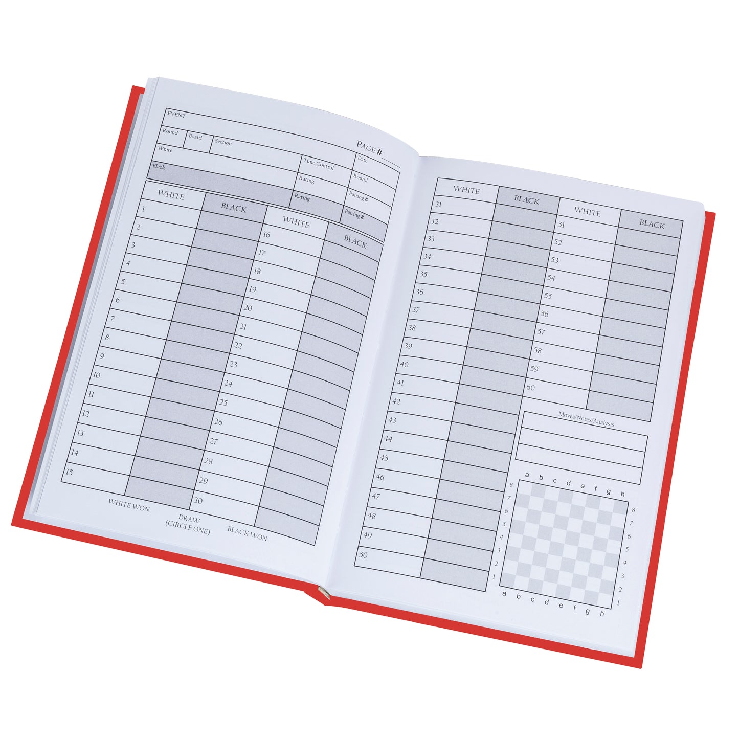 Hardcover Chess Scorebook & Notation Pad - Soft Touch