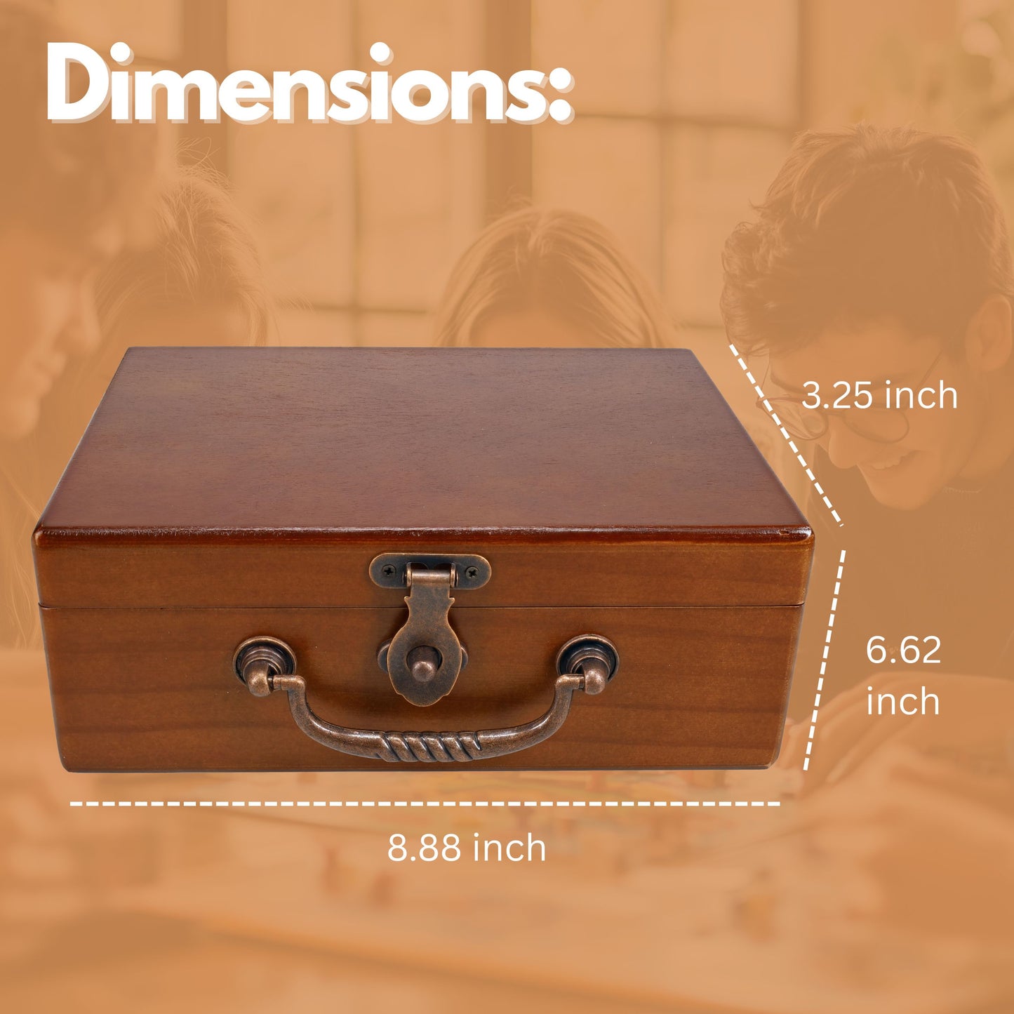 WE Games Wooden Keepsake Stash Box with Old World Handle