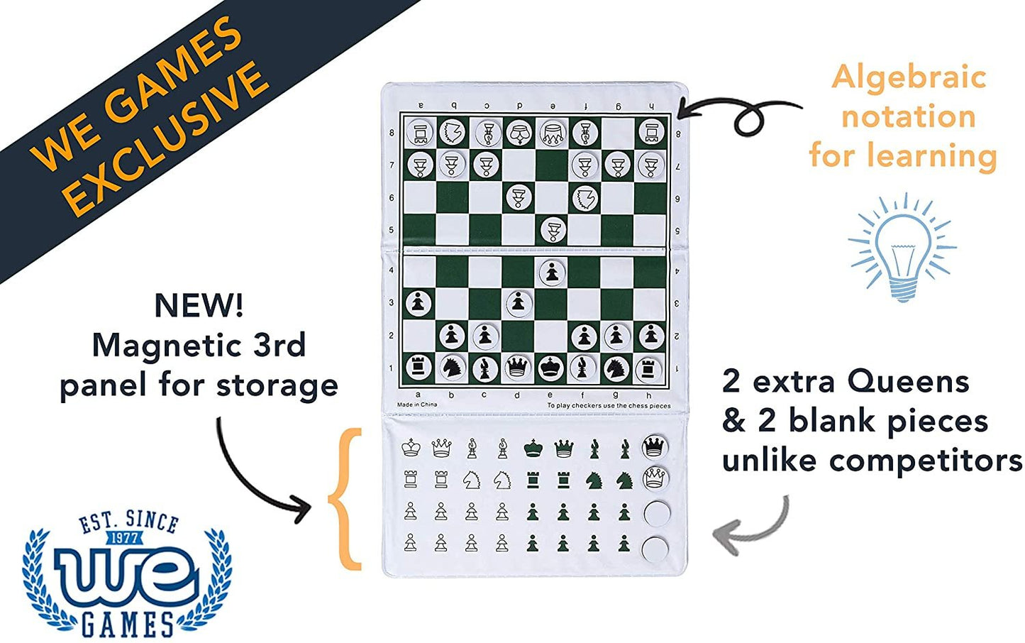Mini Magnetic Pocket Chess Set Travel Trifold 6 in.