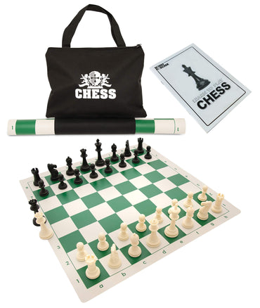 WE Games Best Value Tournament Chess Set - 20 inch Vinyl Chessboard, Staunton Chessmen with 3.75 inch King, Bag and Instruction Manual