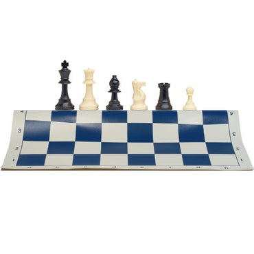 WE Games Best Value Tournament Chess Set - Plastic Staunton Chess Pieces and Roll-Up Vinyl Chess Board