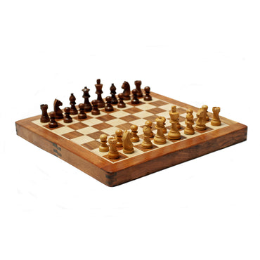 Travel Magnetic Wood Folding Chess Set, 7 inches