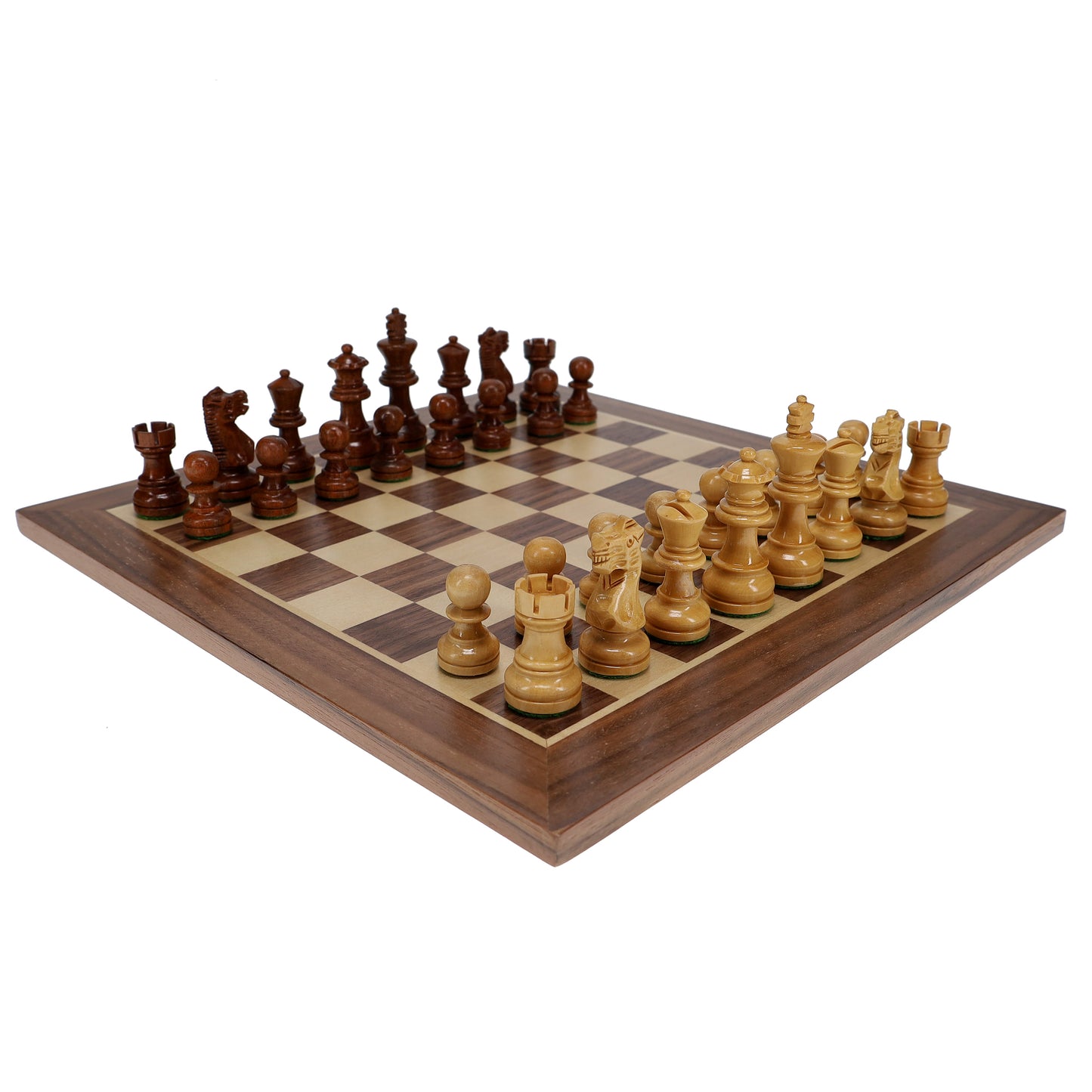 WE Games Weighted Wooden Staunton Chess Set, 11.5 in. Board, 2.5 in. King