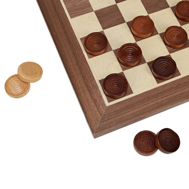 Old School Brown and Natural Wooden Checkers Set -11.75 in.