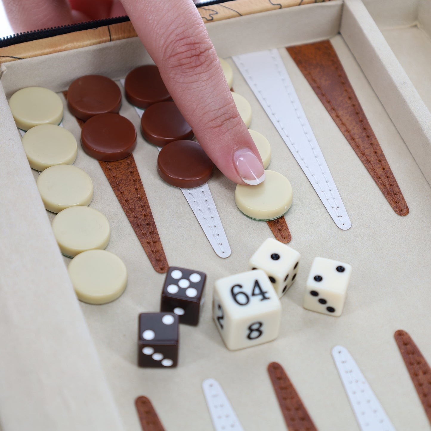WE Games Magnetic Backgammon Set with Leatherette Case and Carrying Strap - Travel Size