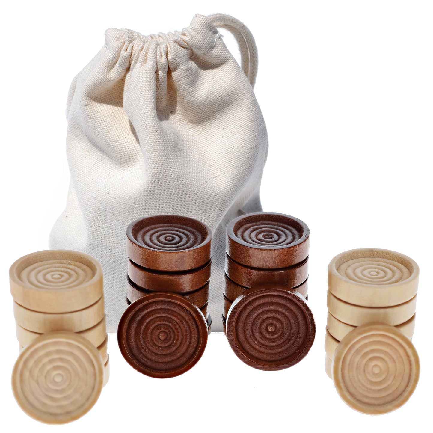 Old School Brown and Natural Wooden Checkers Set -11.75 in.