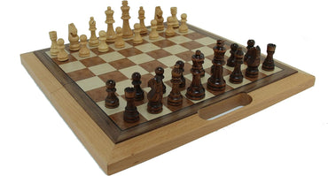 3-in-1 Camphor Wood Chess, Checkers and Backgammon Set