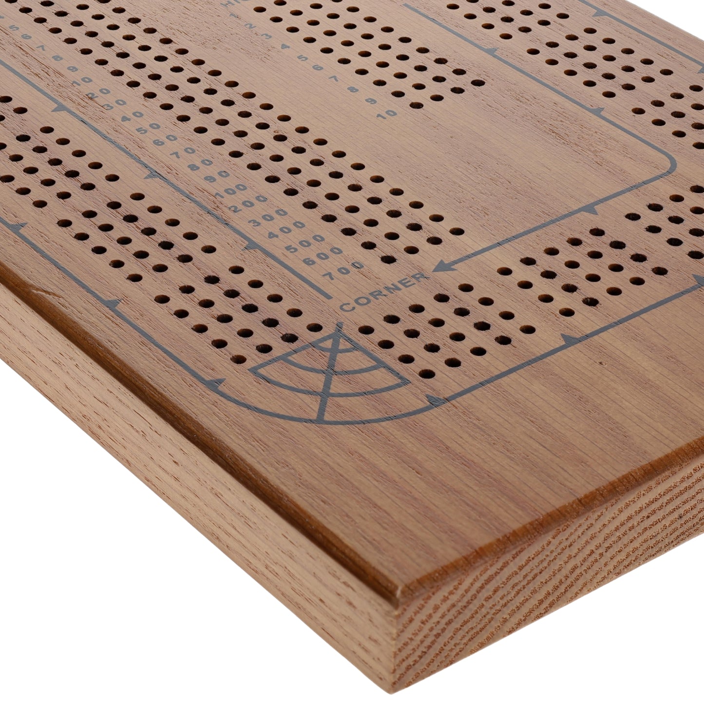 WE Games Classic Solid Wood, 4 Track Cribbage Board