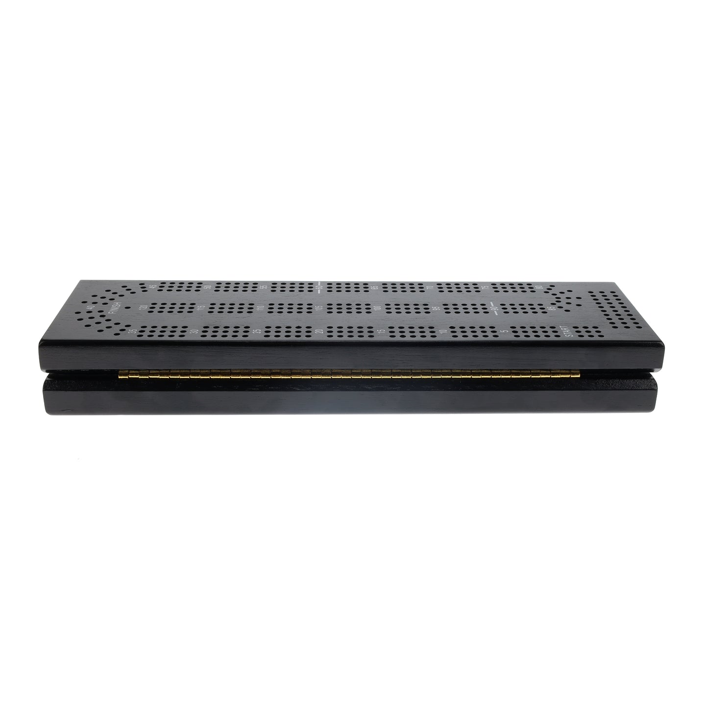 WE Games Cabinet Cribbage Set - Solid Wood Continuous 3 Track Board with Easy Grip Pegs, Cards and Storage Area