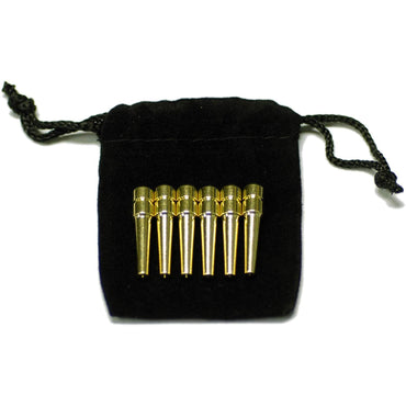 WE Games Brass Cribbage Pegs with Swarovski Austrian Crystals & Velvet Pouch - Set of 6 in assorted colors (2 colors)