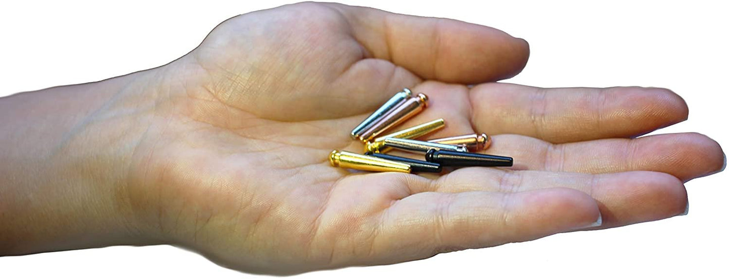 Tapered Easy Grip Cribbage Pegs w/ Velvet Pouch - Set of 12