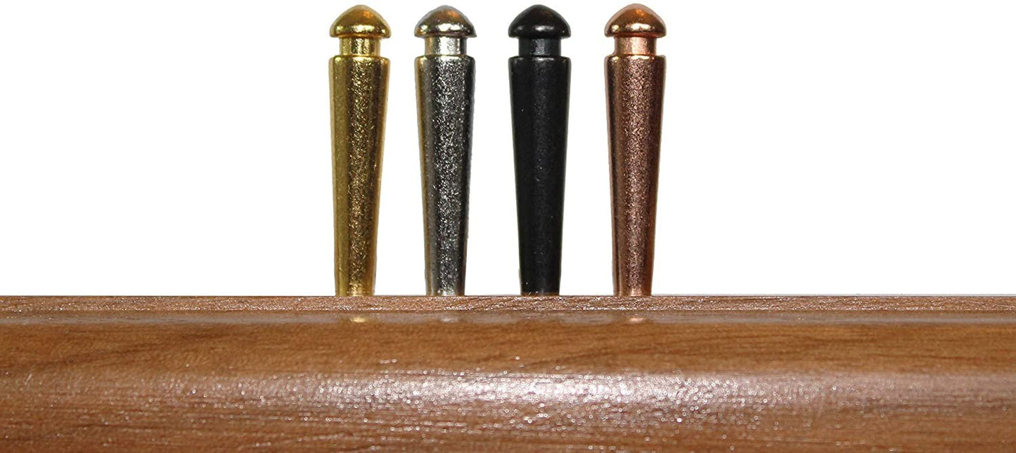 Tapered Easy Grip Cribbage Pegs w/ Velvet Pouch - Set of 12
