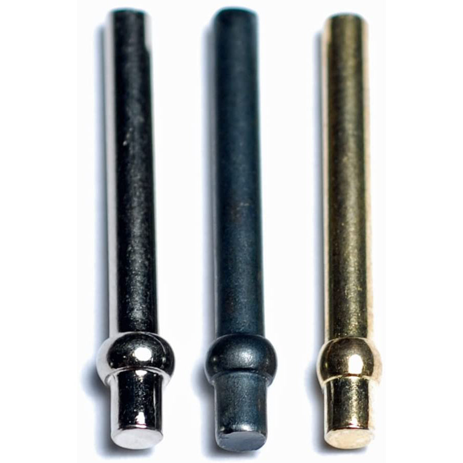 Metal Cribbage Pegs  - Set of 6 (2 Brass, 2 Chrome, 2 Black)