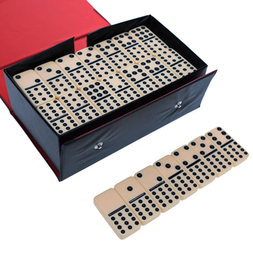 Double Twelve Dominoes - Ivory Colored Tiles, Thick Size