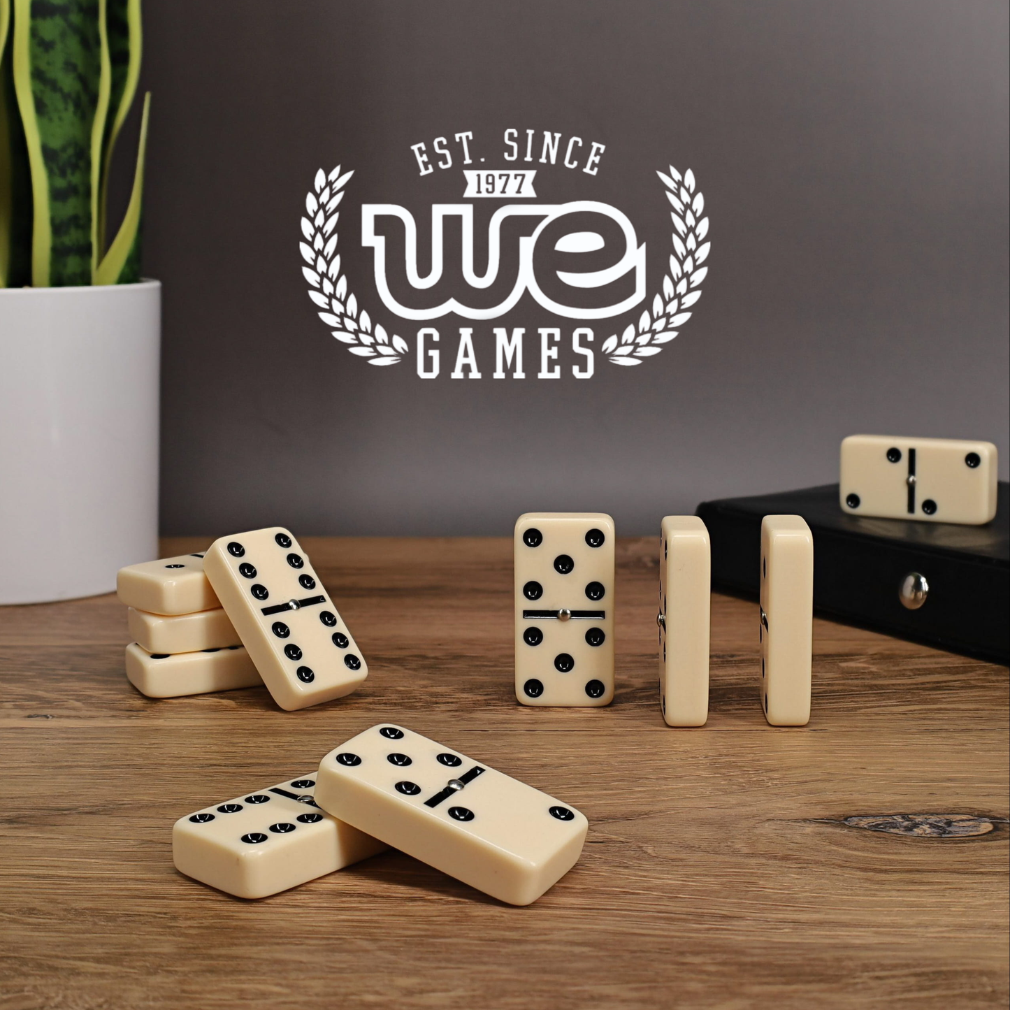 Double Six Dominoes with Spinners - Ivory Tiles, Club Size
