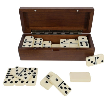 WE Games Double 6 Dominoes in Magnetic Wooden Box