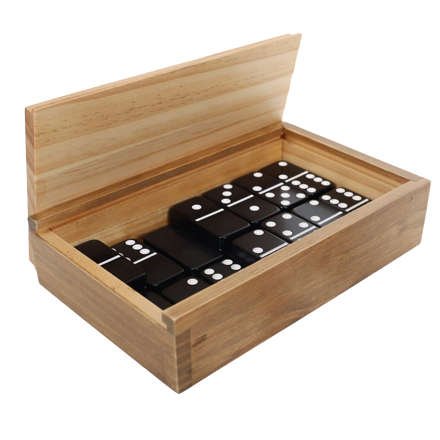 WE Games Double 6 Black Dominoes Game Set in Wooden Case