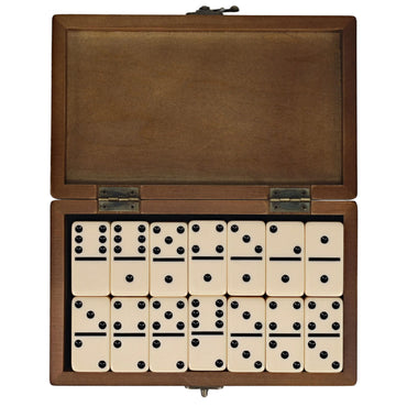 WE Games Double 6 Club-sized Dominoes Ivory Color in Small Wooden Box