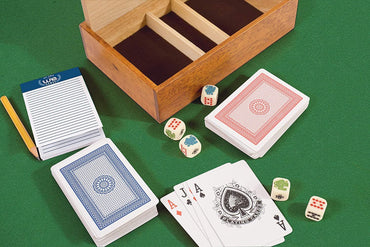 Aces & Spades Wood Card & Poker Dice Box