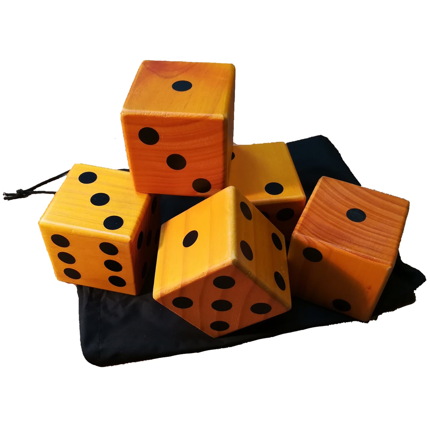 Giant Roll 'em Dice - Set of 5 Wooden Lawn Dice