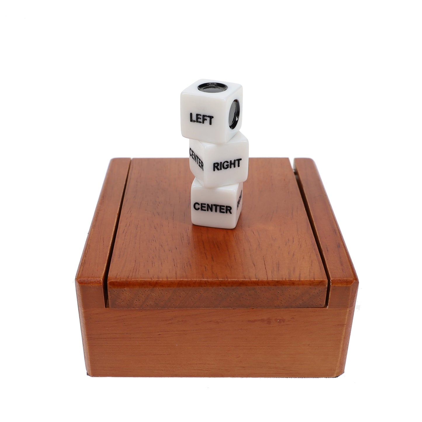 Left Right Center Dice Game in a Wooden Box