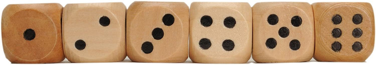 Wooden Mini Dice - 100 Bulk Pack