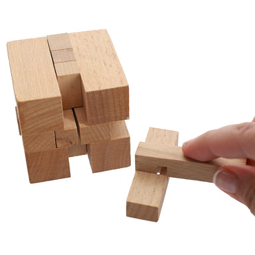 Solid Wood 3D Cube Puzzle