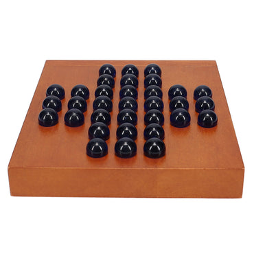 Marble Solitaire Wooden Travel Game - 5 inches