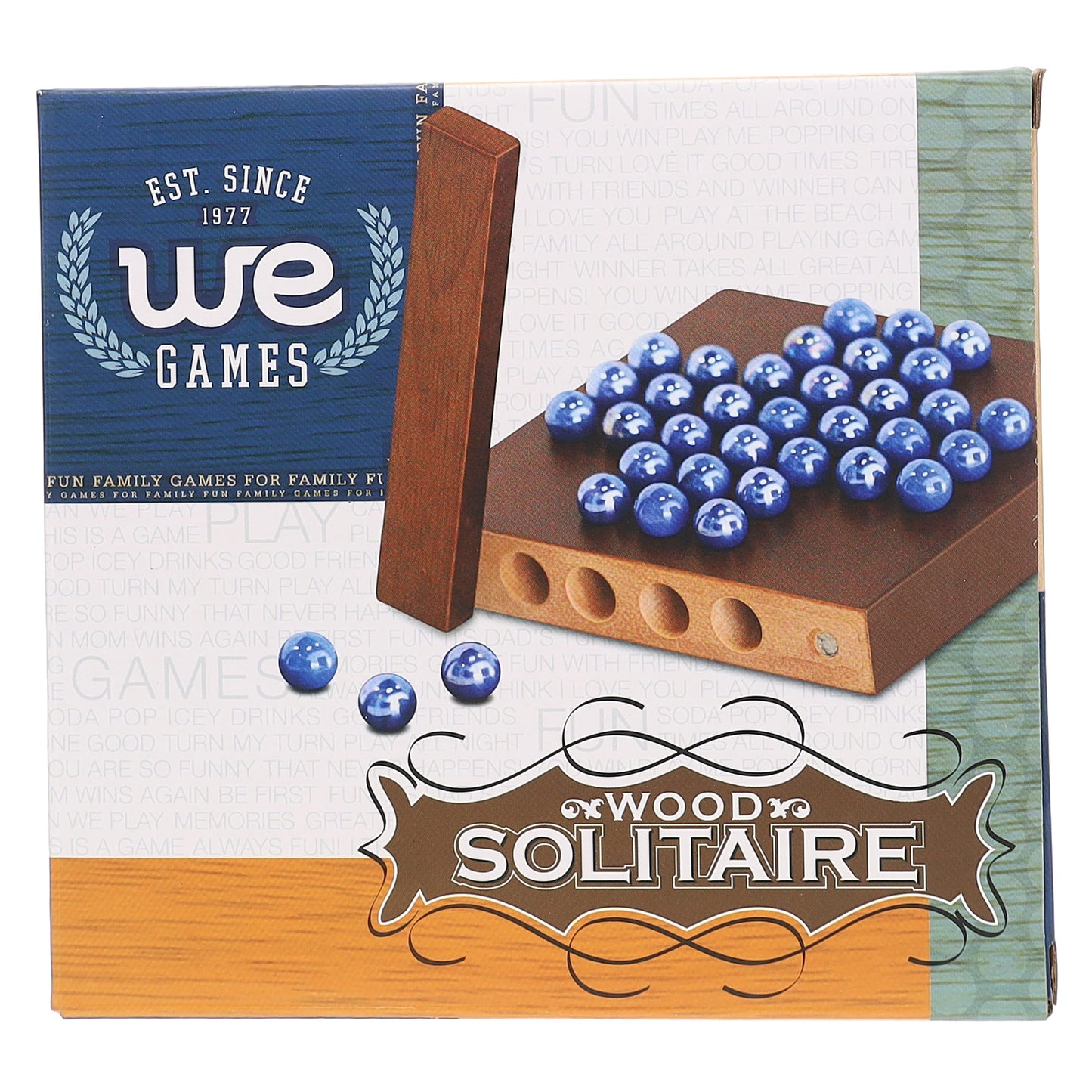 Marble Solitaire Wooden Travel Game - 5 inches