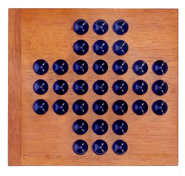 Marble Solitaire Wooden Travel Game - 5 inches