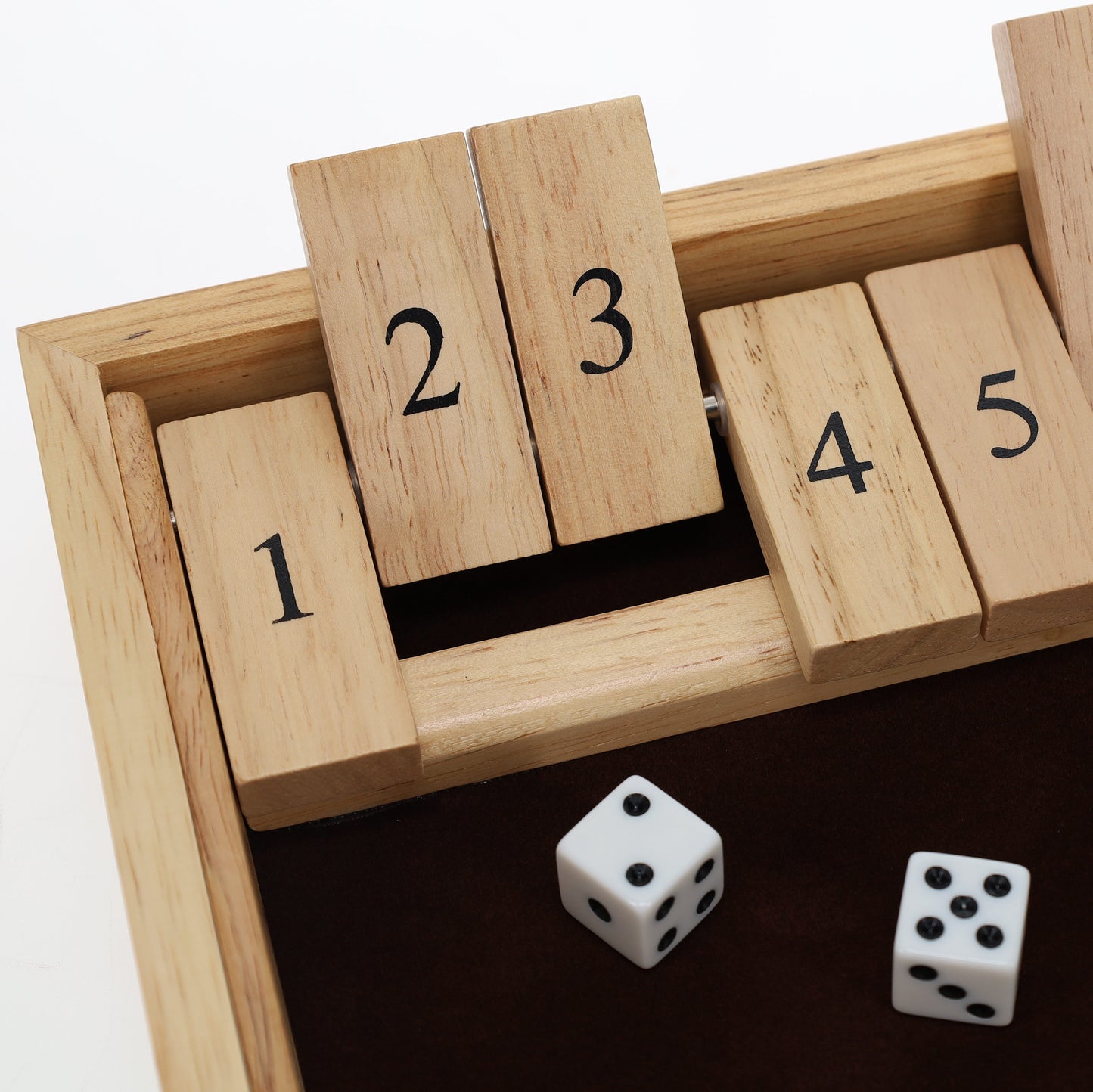 WE Games 12 Number Shut the Box Board Game, Natural Wood, 13.5 in.