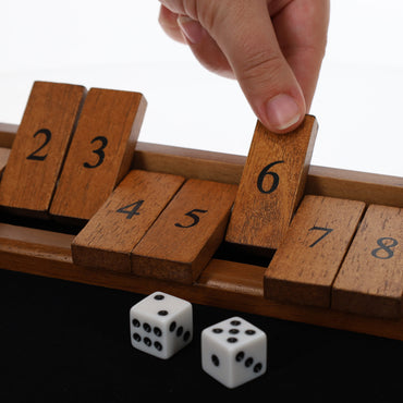 WE Games 12 Number Shut the Box Board Game, Walnut Stained Wood, 13.5 in.