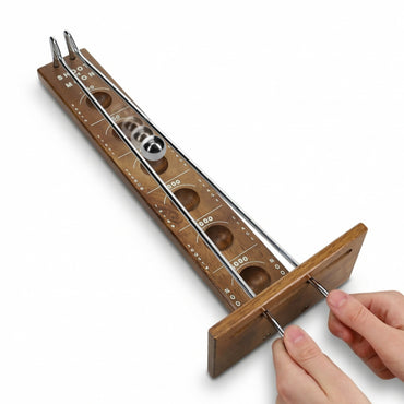 WE Games Shoot The Moon Board Game - Dark Stained Solid Wood - 17.5 in.