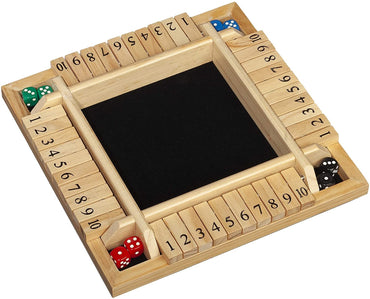 WE Games 4 Player Travel Shut The Box Board Game, 8.5 in.