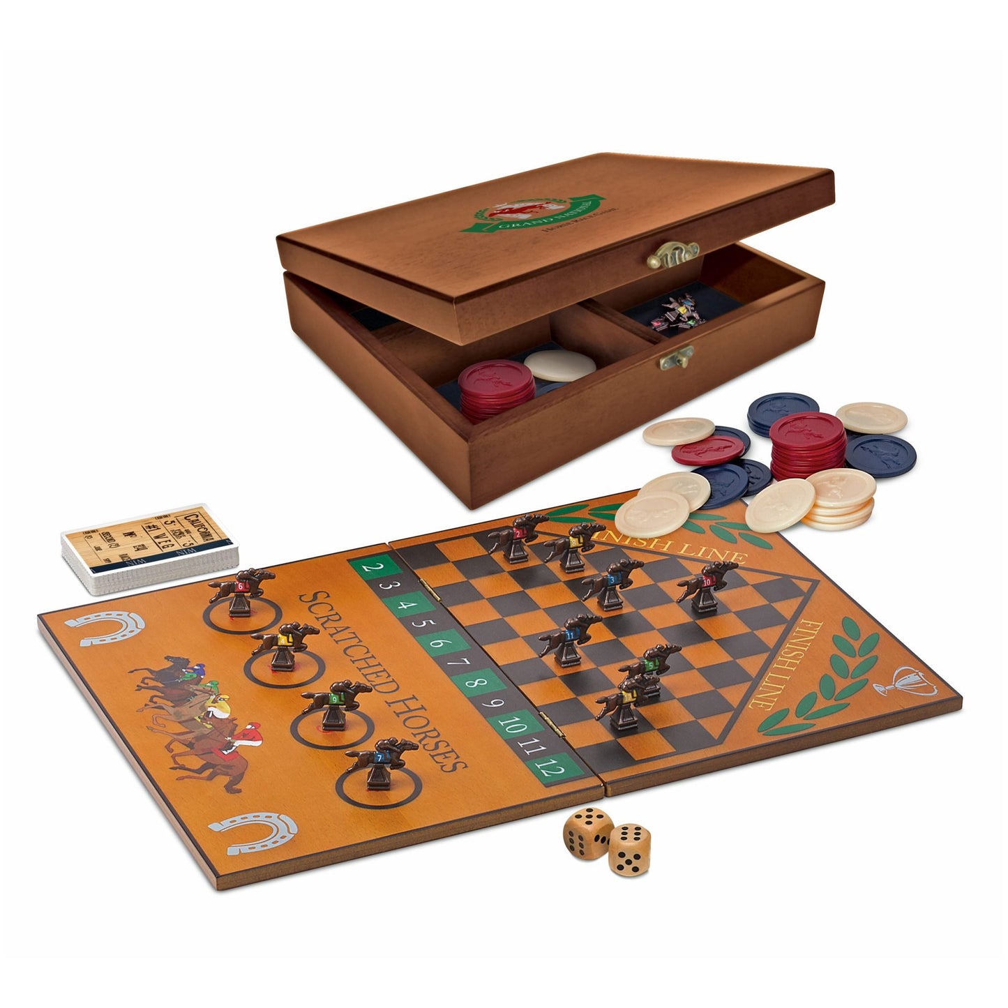 Grand National Horse Race Game in a Wooden Box