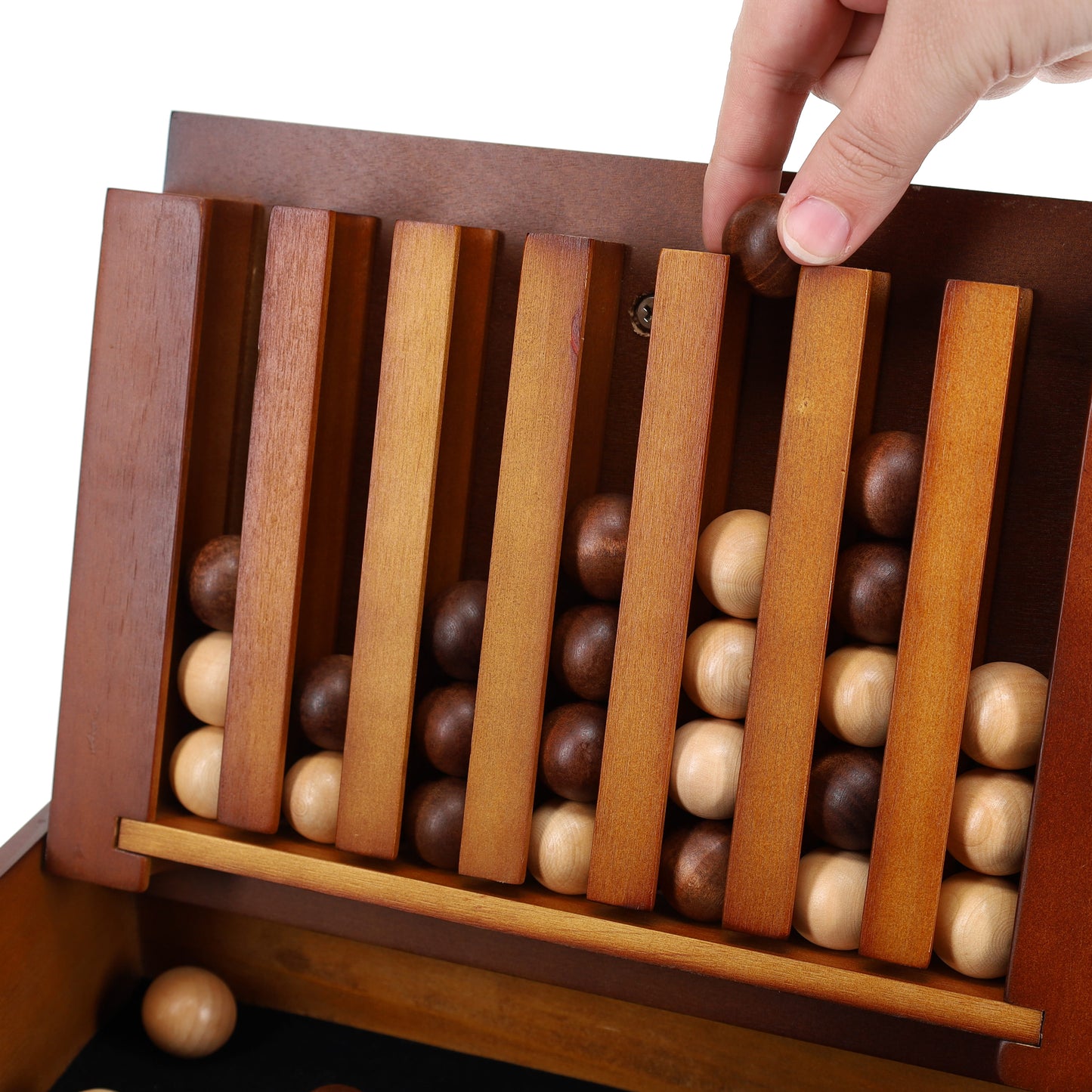 WE Games Wood Captain's Mistress Game (4 balls in a row) 11 inches