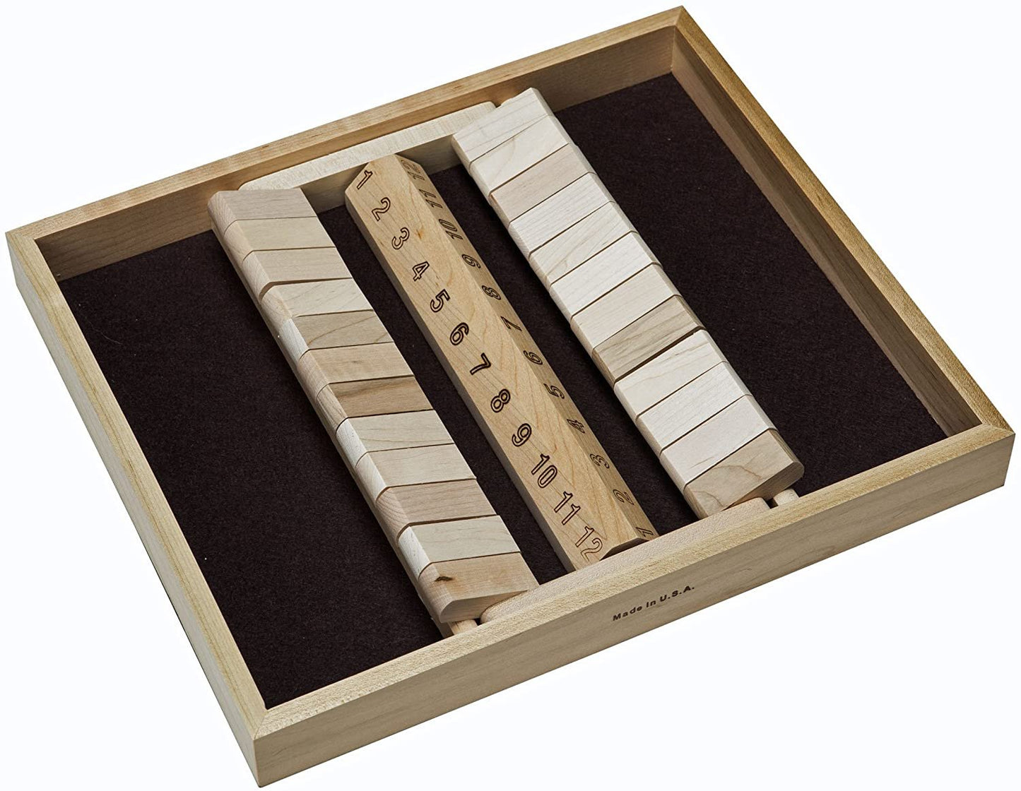 Double Sided 12 Number Shut the Box, 14 in. Made in USA