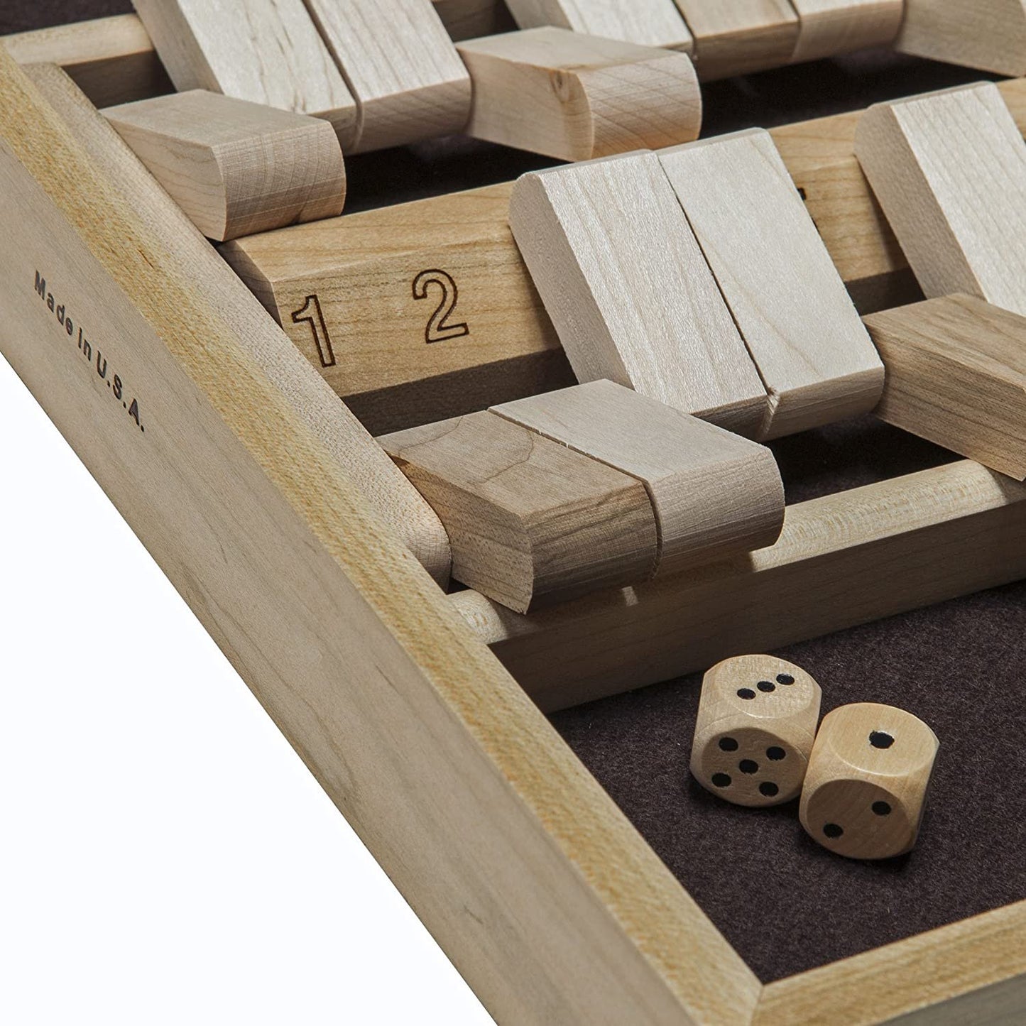 Double Sided 12 Number Shut the Box, 14 in. Made in USA
