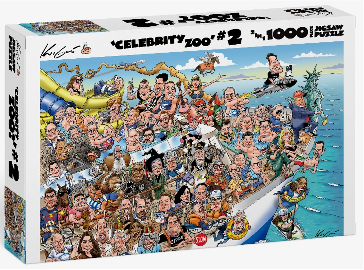 TDC Games Celebrity Zoo # 2, 2-in-1 Adult Jigsaw Puzzle