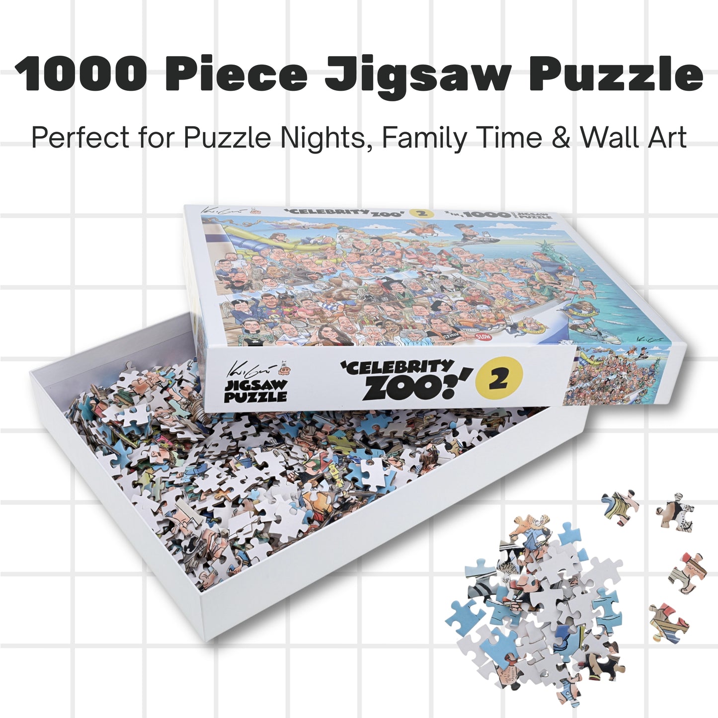 TDC Games Celebrity Zoo # 2, 2-in-1 Adult Jigsaw Puzzle
