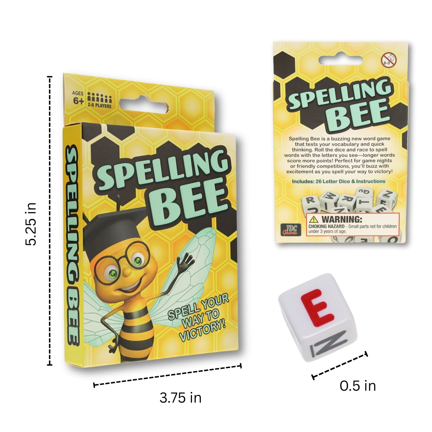 TDC Games Spelling Bee Letter Dice Game