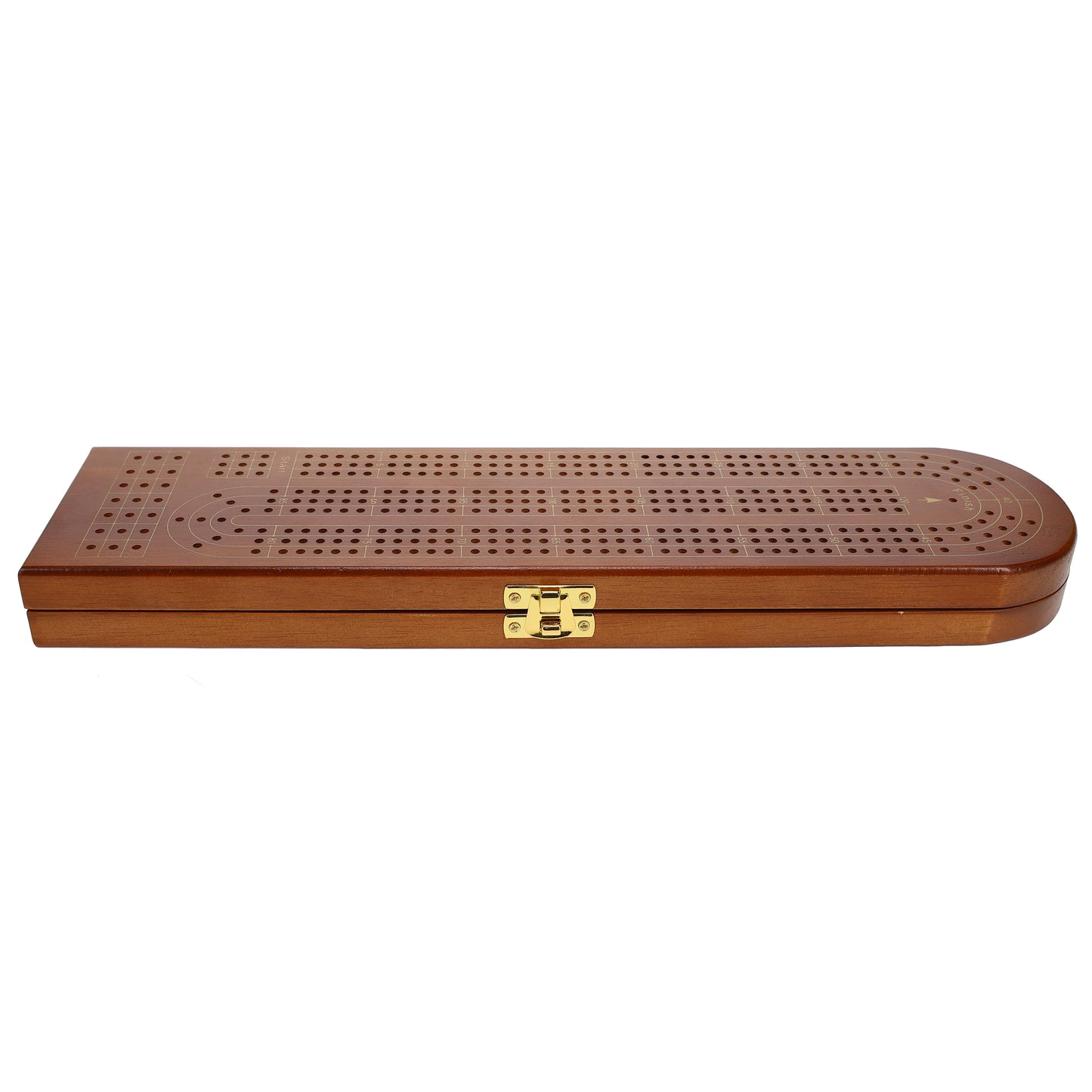 Pacific Shore Games Wooden Cribbage Board Game Set, Continuous 3 Track