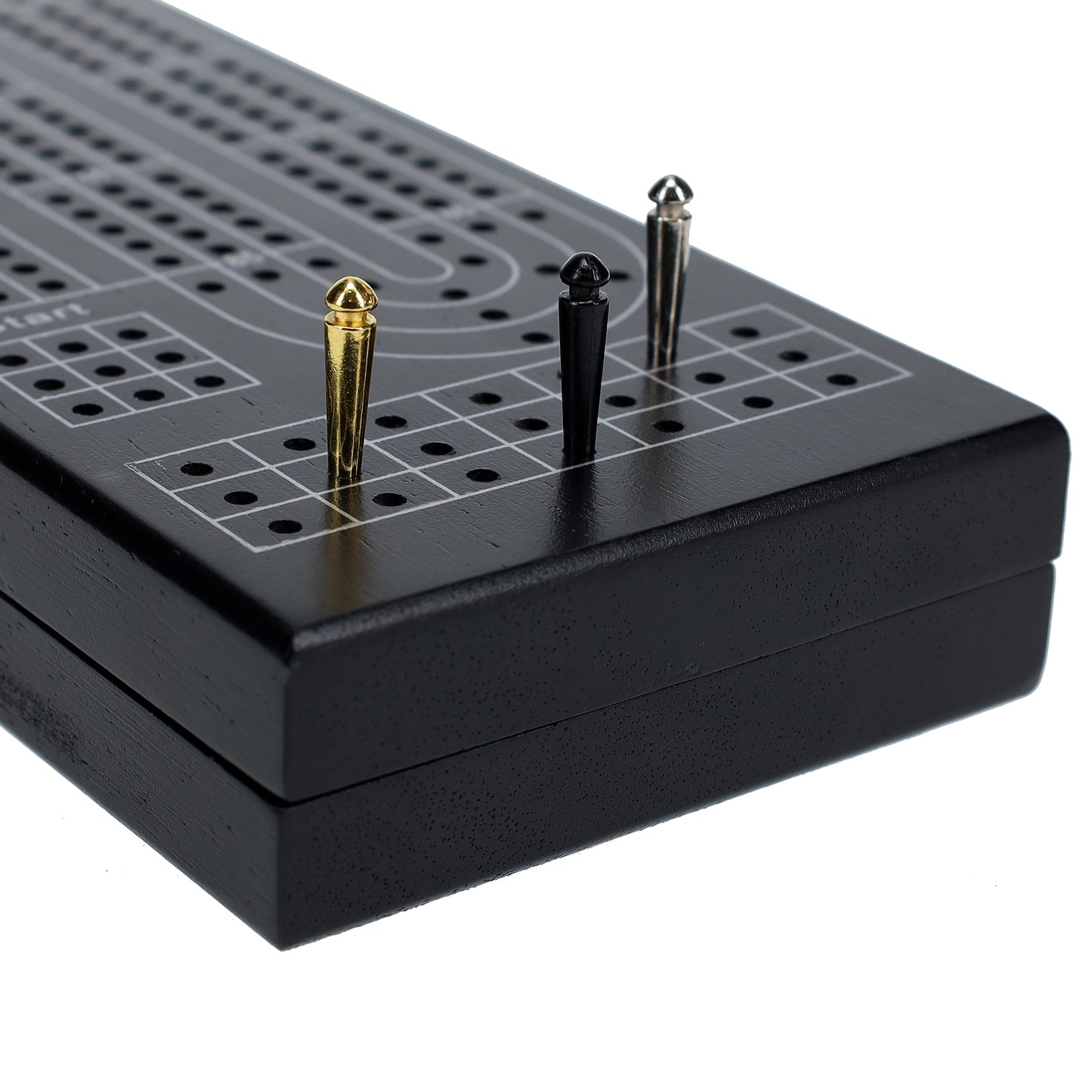 Pacific Shore Games Wooden Cribbage Board Game Set, Continuous 3 Track