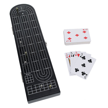 Pacific Shore Games Wooden Cribbage Board Game Set, Continuous 3 Track