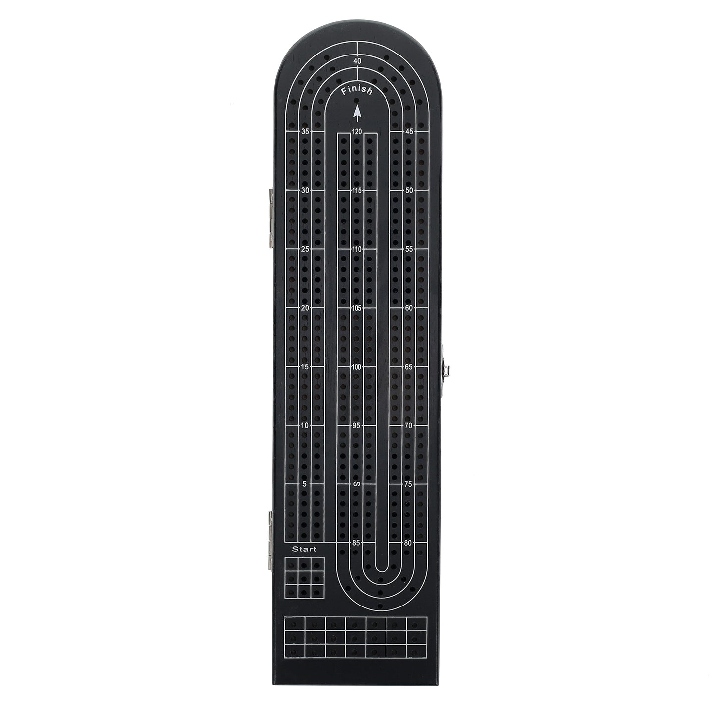 Pacific Shore Games Wooden Cribbage Board Game Set, Continuous 3 Track